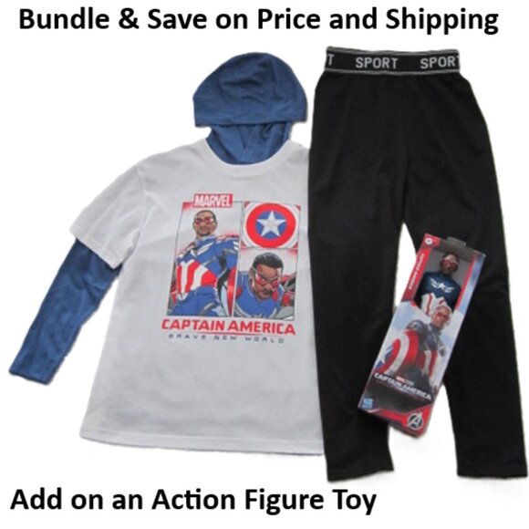 Captain America  Brave New World T-Shirt Hooded Shirt Track Pants Gift Bag NEW - Picture 6 of 6